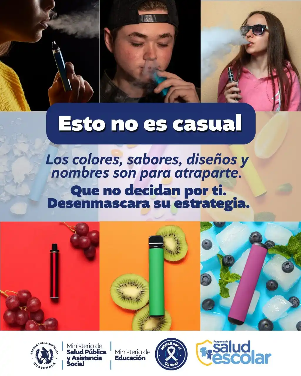 Image from Ministerio de Salud Guatemala 🇬🇹: 🎯 No es coincidencia: sabores frutales, diseños llamativos y nombres ...
