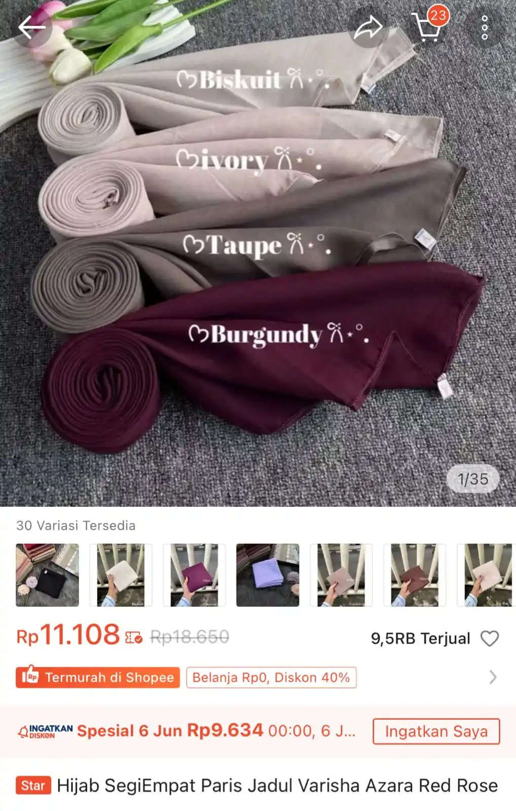 Image from Racun shopee: paris jadul varisha 💰: 9.634 ⏰: 00.00 https://s.shopee.co.id/gE5OVnmA...