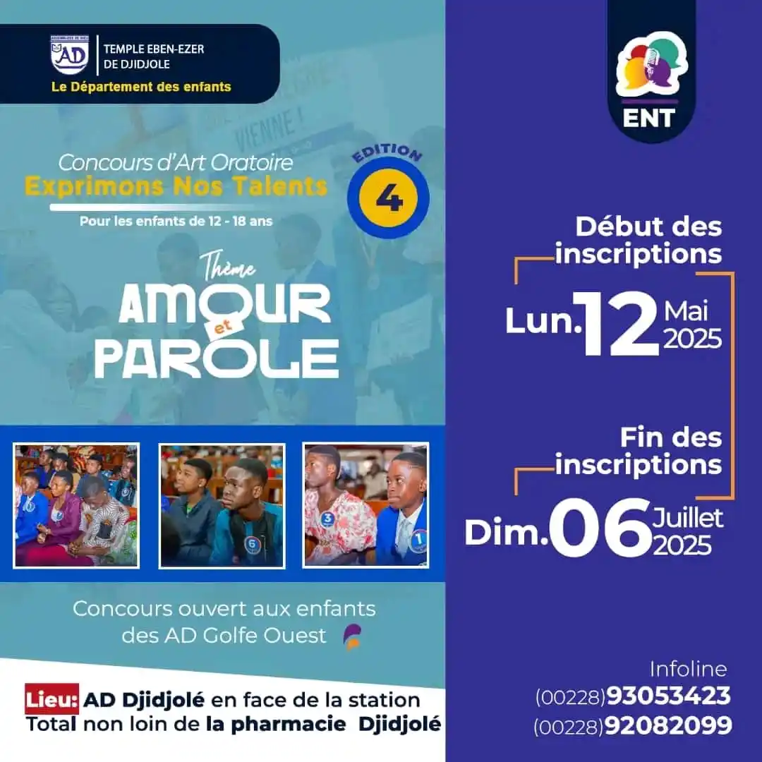 Image from Journal De L'orateur 228🇹🇬🎙️❤️: 🚨TOP DÉPART ! Les inscriptions pour la 4e édition du @Concours d’Art...