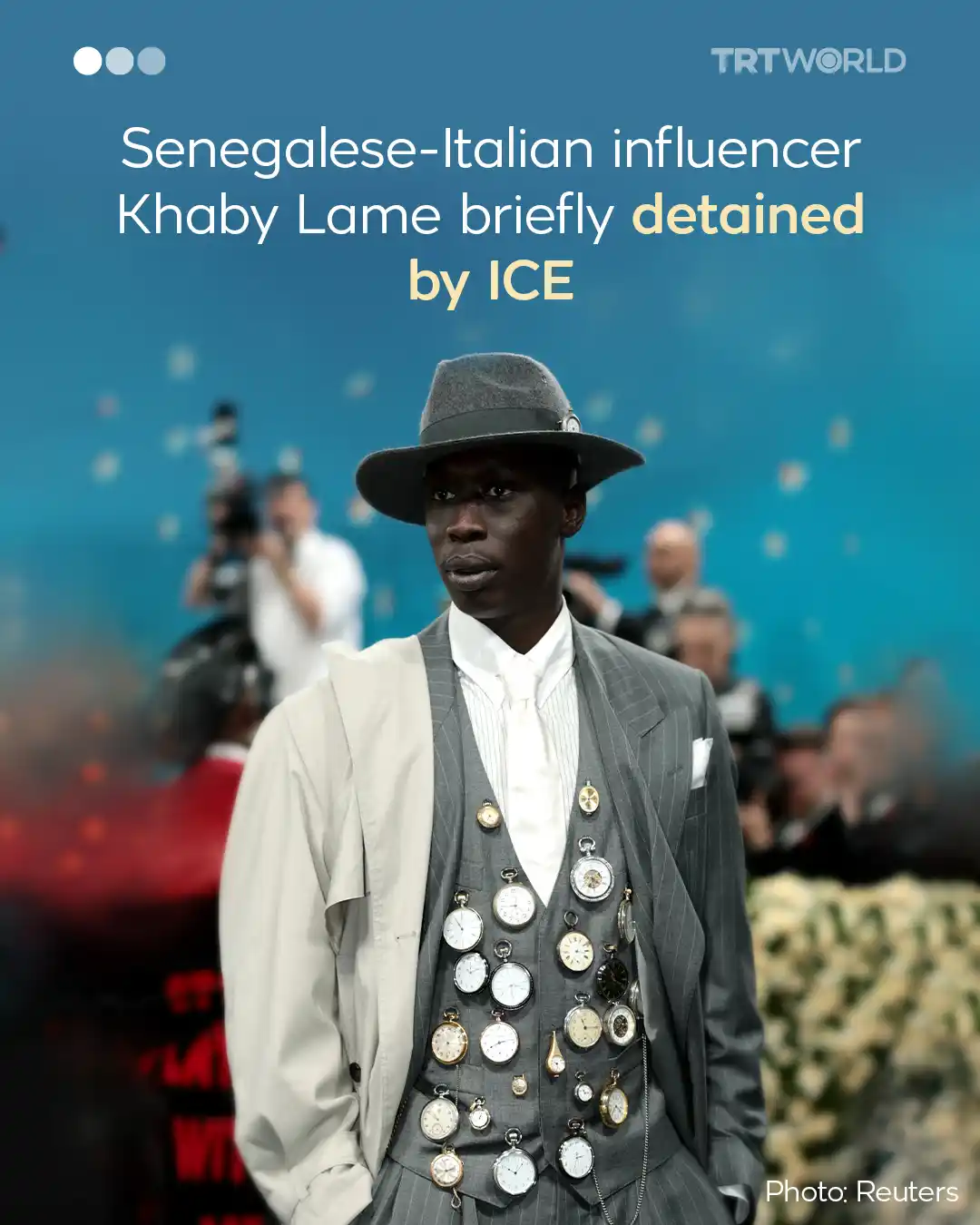 Image from TRT World: US immigration officials detained Khaby Lame, the world’s most-followe...