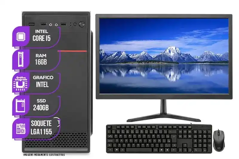 Image from Magazine Rafael Saturno Ofertas ,Descontos e Promoções (OFICIAL): *Computador Completo Mancer, Intel Core i5, 16GB De Ram, SSD 240GB, Mo...
