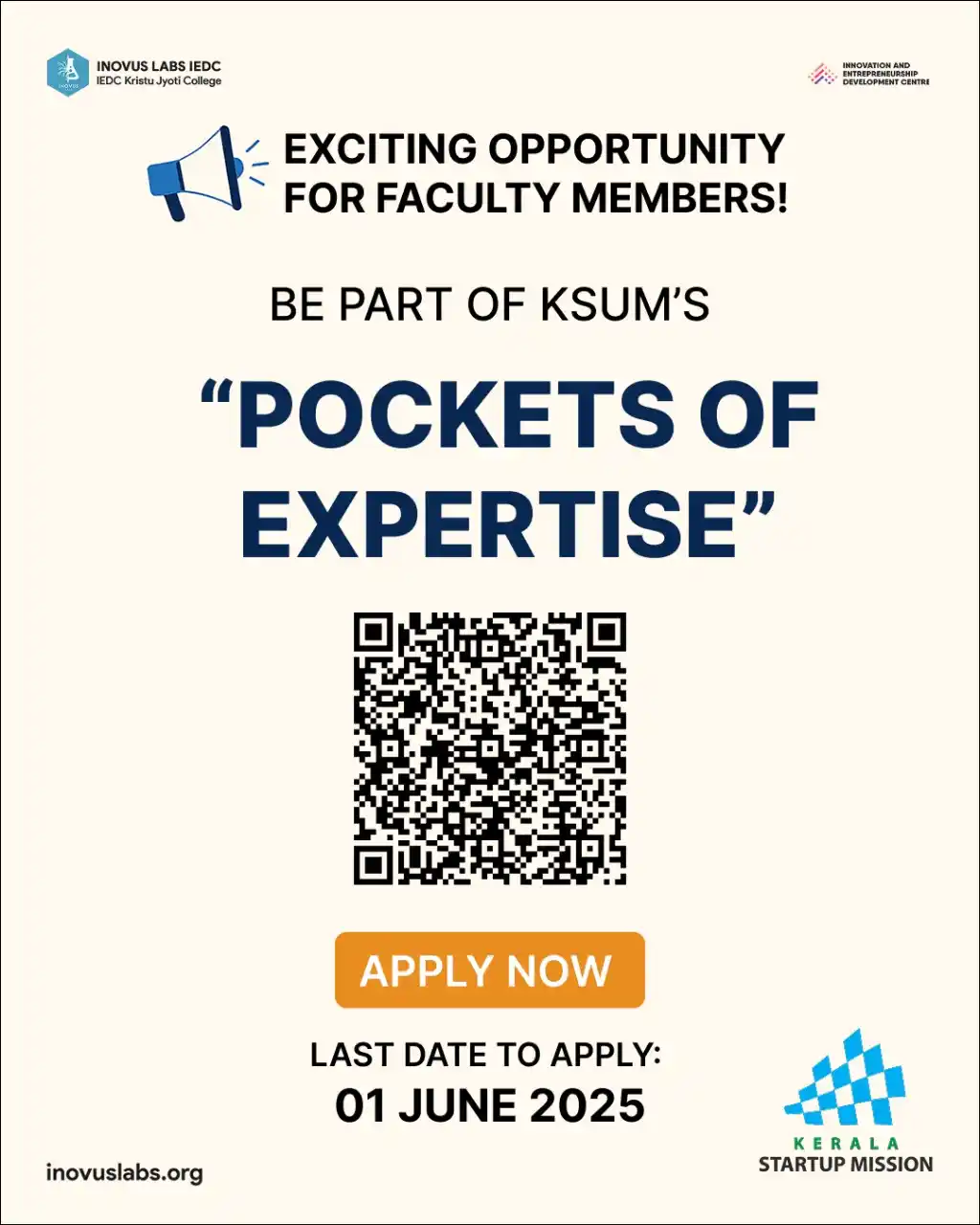 Image from INOVUS LABS IEDC: 📢 Exciting Opportunity for Faculty Members! Be Part of KSUM’s “Pocket...