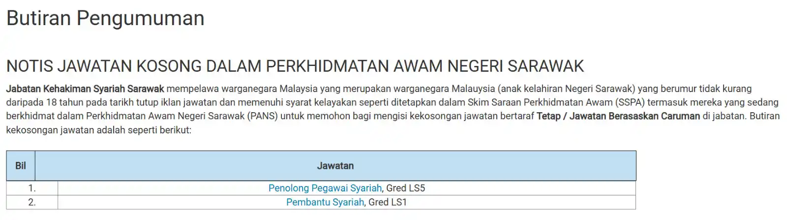 Jawatan Kosong Sarawak  post