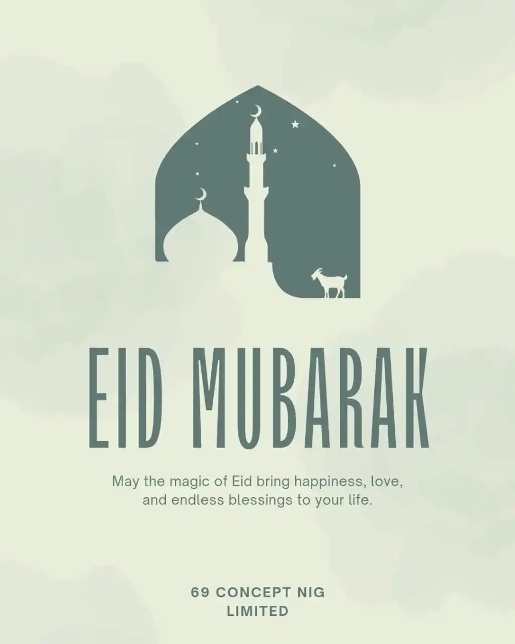 Image from 69Concept.com.ng: We wish all our Customers Eid Mubarak. May the Magic of Eid bring happ...