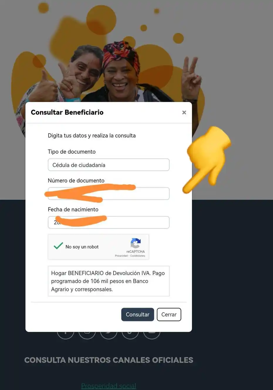 Image from Wintor ABC: Atención Comunidad: me informa una persona que salió como beneficiario...