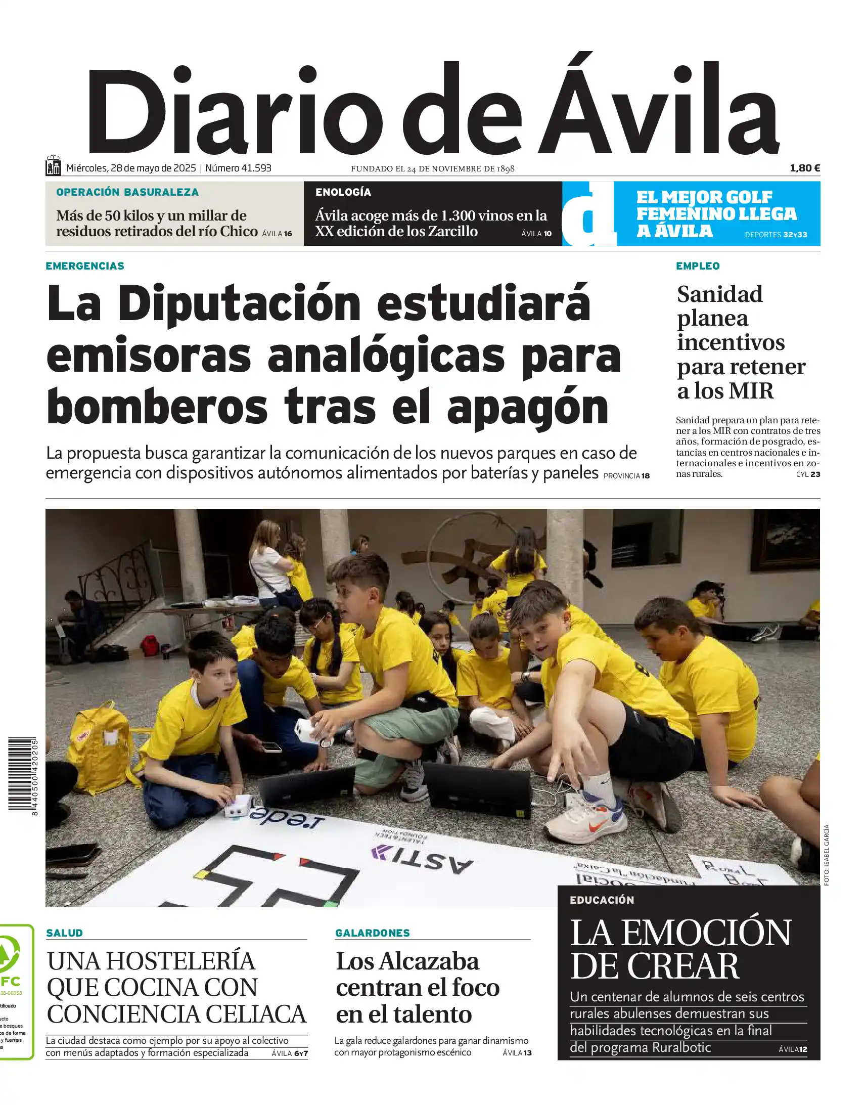 Image from Diario de Ávila: 🗞Buenos días. Esta es la portada de Diario de Ávila de este miércoles...