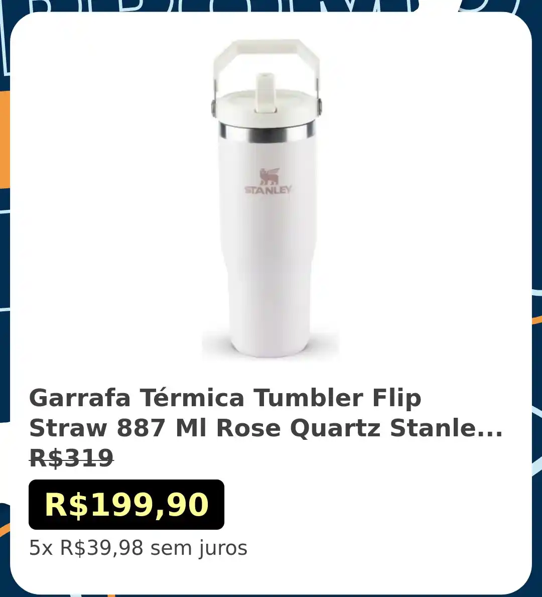 Image from wesleyoliveira1b : 🛍️Garrafa Térmica Tumbler Flip Straw 887 Ml Rose Quartz Stanley ~de ...