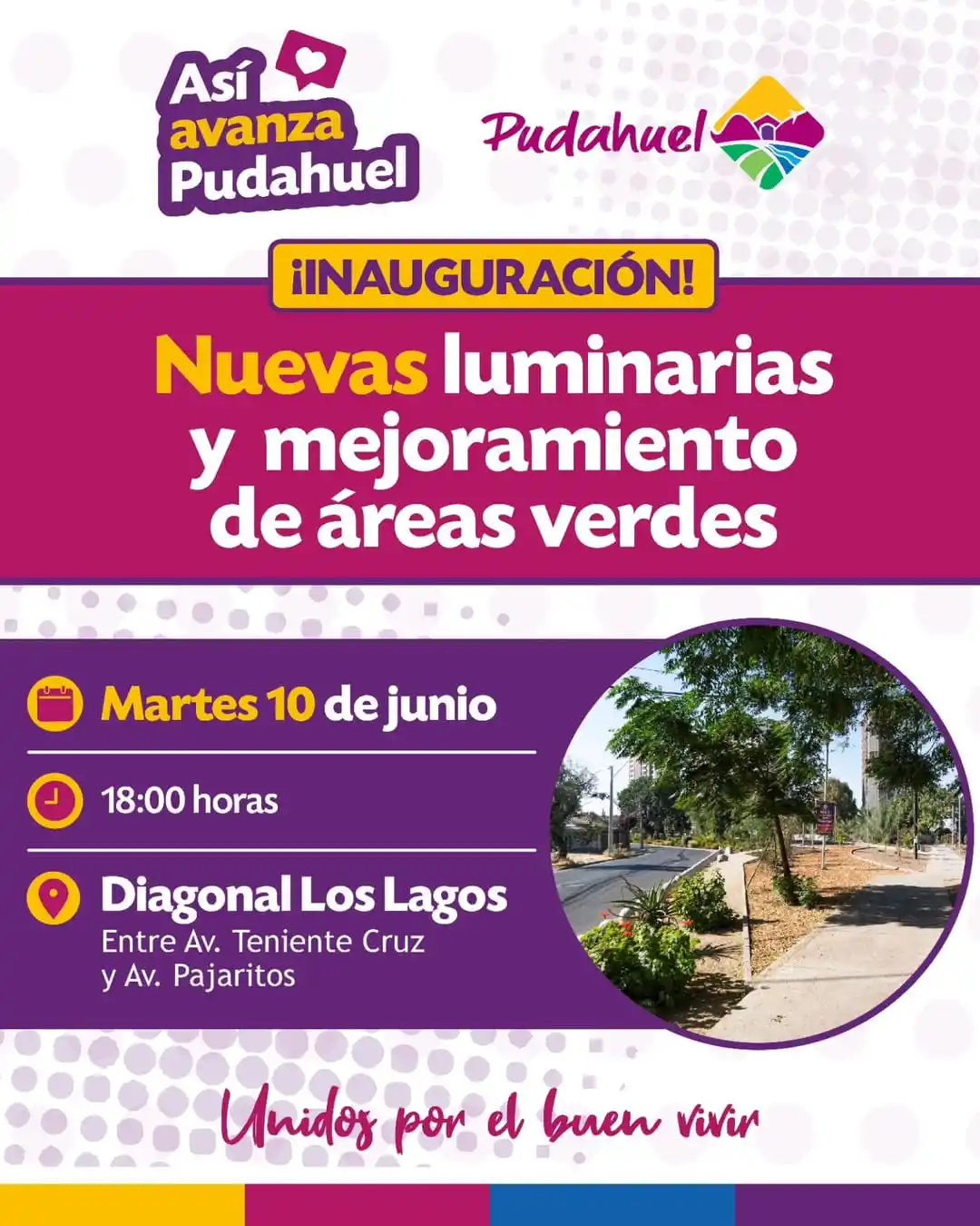 Image from Ilustre Municipalidad De Pudahuel: ¡INAUGURAMOS NUEVAS LUMINARIAS Y ÁREAS VERDES! Seguimos recuperando e...