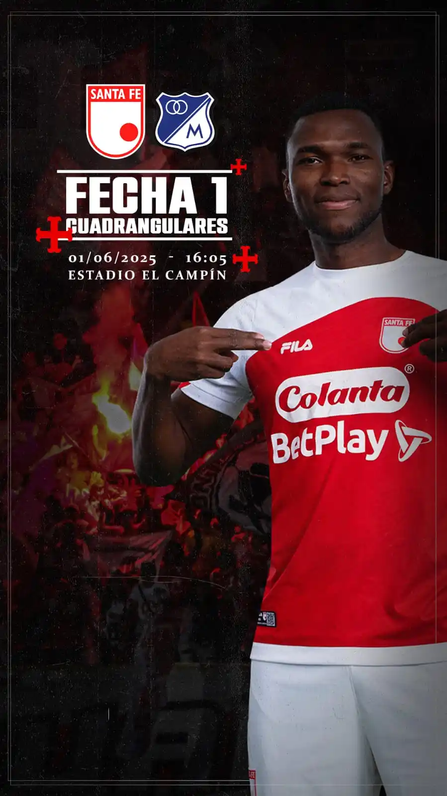 Image from Independiente Santa Fe 🇮🇩: ¡Agéndate León 🦁! 🏆 Fecha 1 - Grupo B 🆚 Millonarios 🗓 Domingo 1 ...
