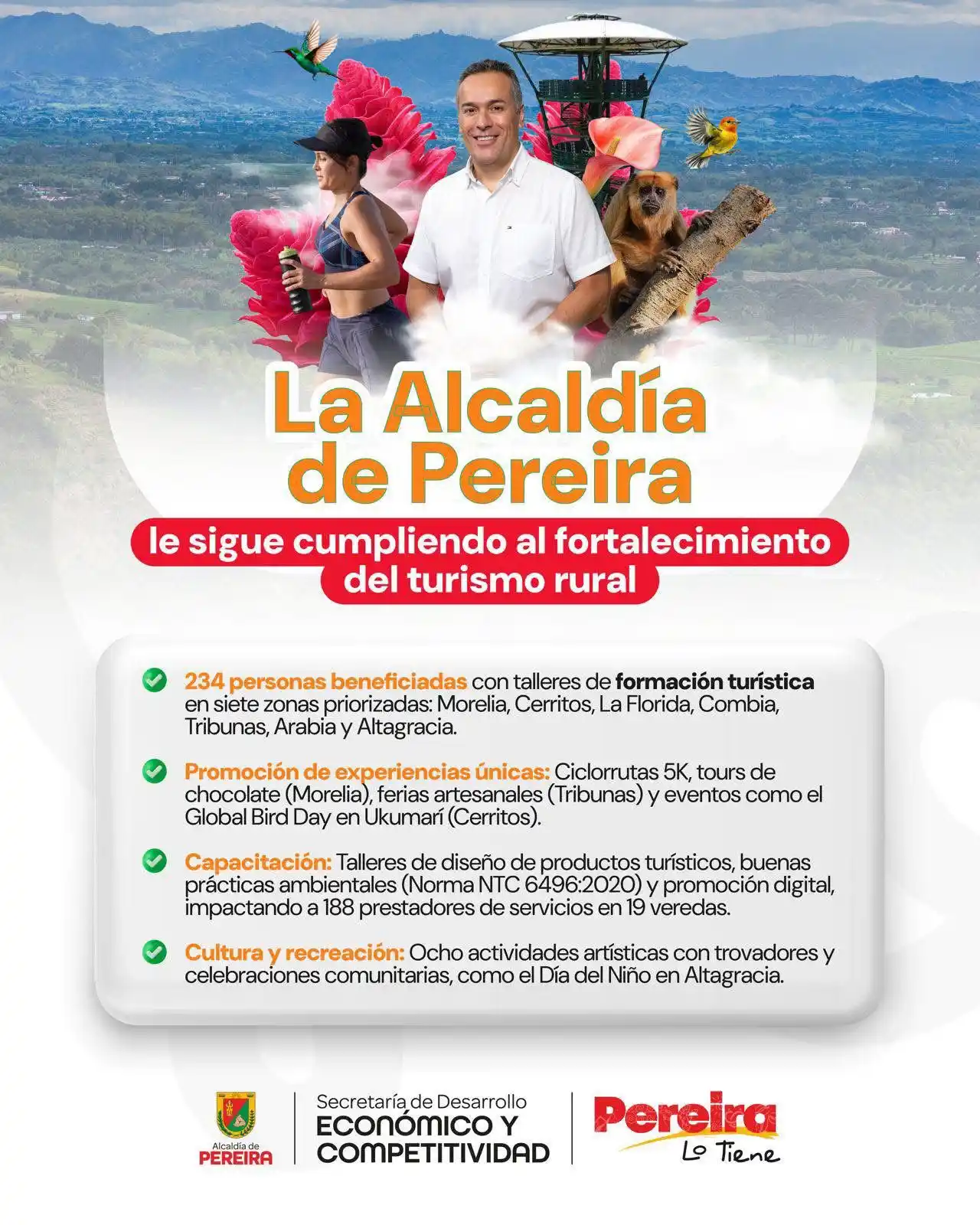 Image from Alcaldía de Pereira : EL FORTALECIMIENTO DEL TURISMO RURAL EN PEREIRA ES UN HECHO ❤️La adm...