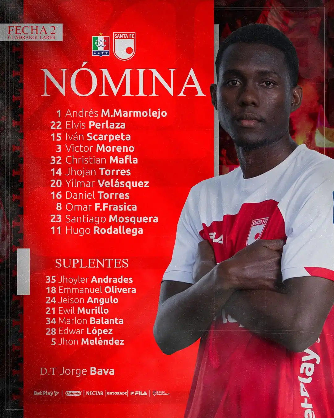 Image from Independiente Santa Fe 🇮🇩: La nómina del León para la fecha 2 de los cuadrangulares finales ante ...