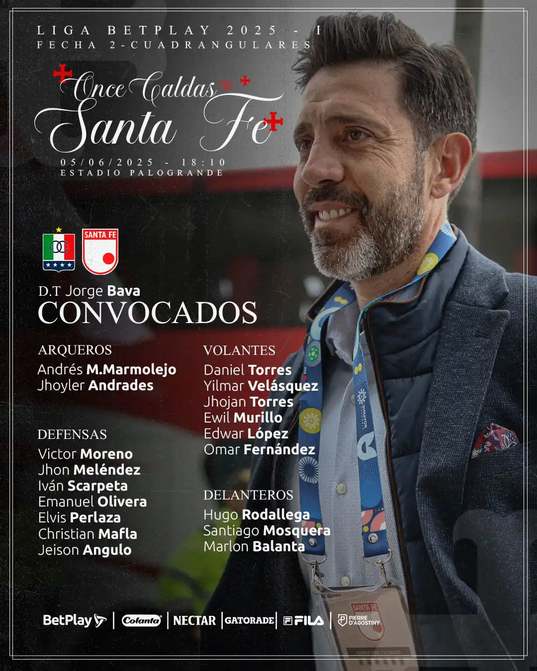 Image from Independiente Santa Fe 🇮🇩: Los convocados de nuestro D.T Jorge Bava para la fecha 2 de los cuadra...