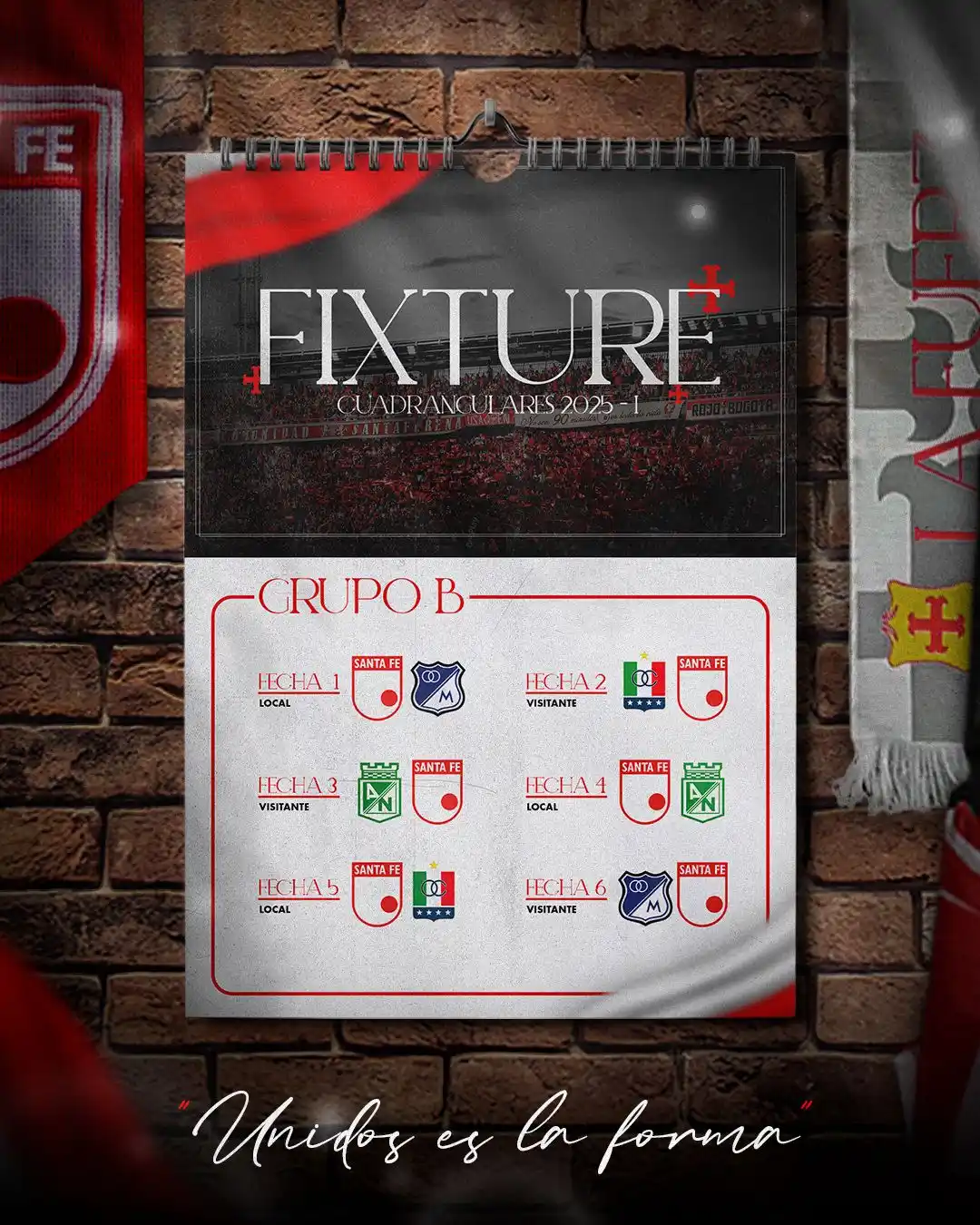 Image from Independiente Santa Fe 🇮🇩: 🗓️ Nuestro fixture del 𝐆𝐫𝐮𝐩𝐨 𝐁 para los Cuadrangulares Finales ...