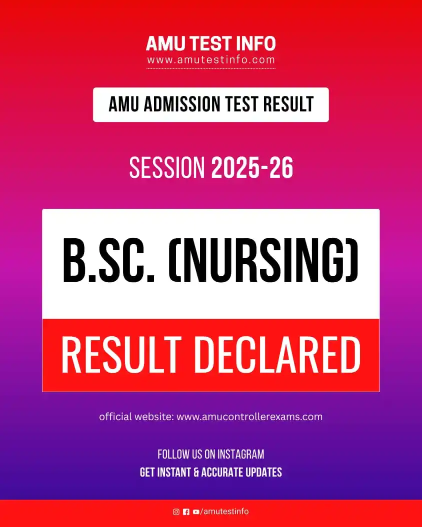 Image from amutestinfo: Result of AMU *B.Com (Hons.)* and *B.Sc. (Nursing)* Admission Test 202...