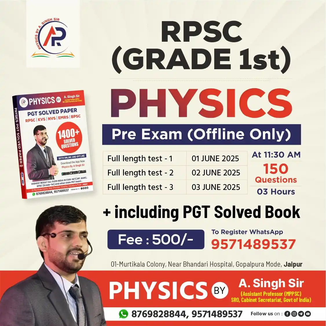 PHYSICS By A.SINGH Sir post