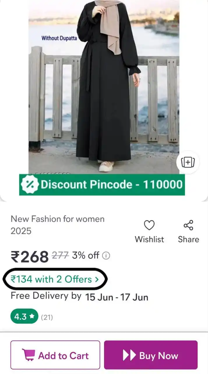 Image from LootDost: Women's Abaya ₹134 https://cutt.ly/jrQqdNiy...