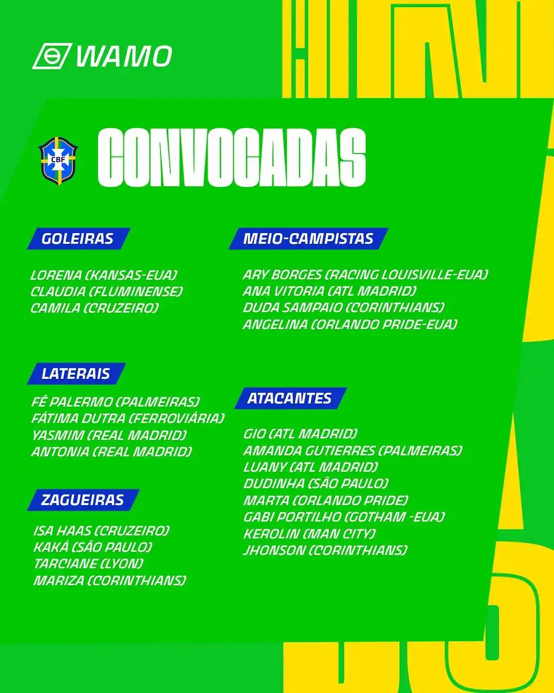 Seleção Feminina | Canal Wamo post