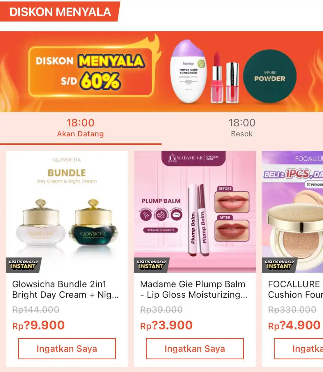 Image from Voucher Shopee 🛍️🛒: Diskon Menyala s/d 60% ⏰ 18.00 WIB Rp57.900 GMEELAN Orange Exfoliati...