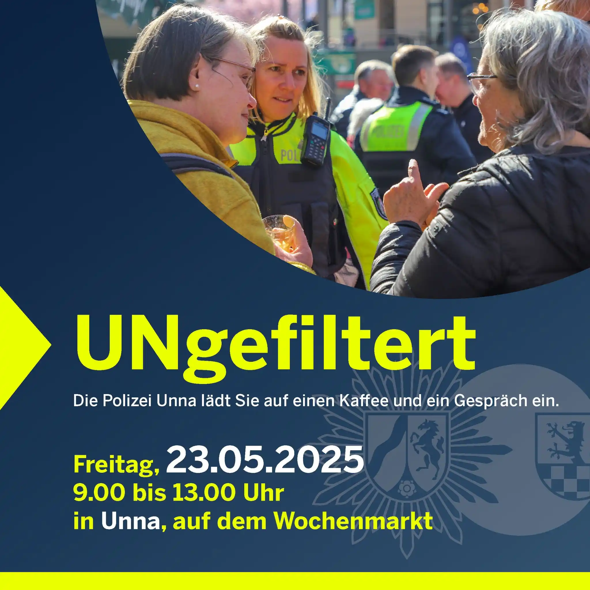 Image from Polizei NRW Unna: *Einladung zur Aktion “UNgefiltert” – Kaffee & Gespräch mit der Polize...