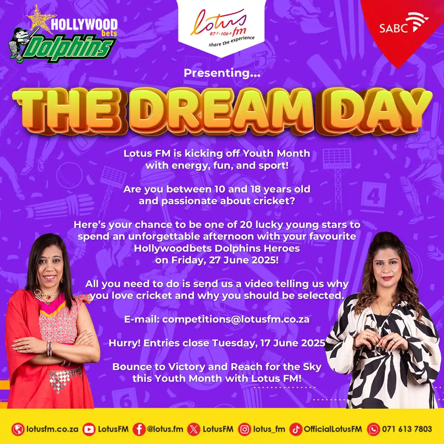 Image from LotusFM: 🌟 THE DREAM DAY is here! 🌟 Lotus FM is kicking off Youth Month with...