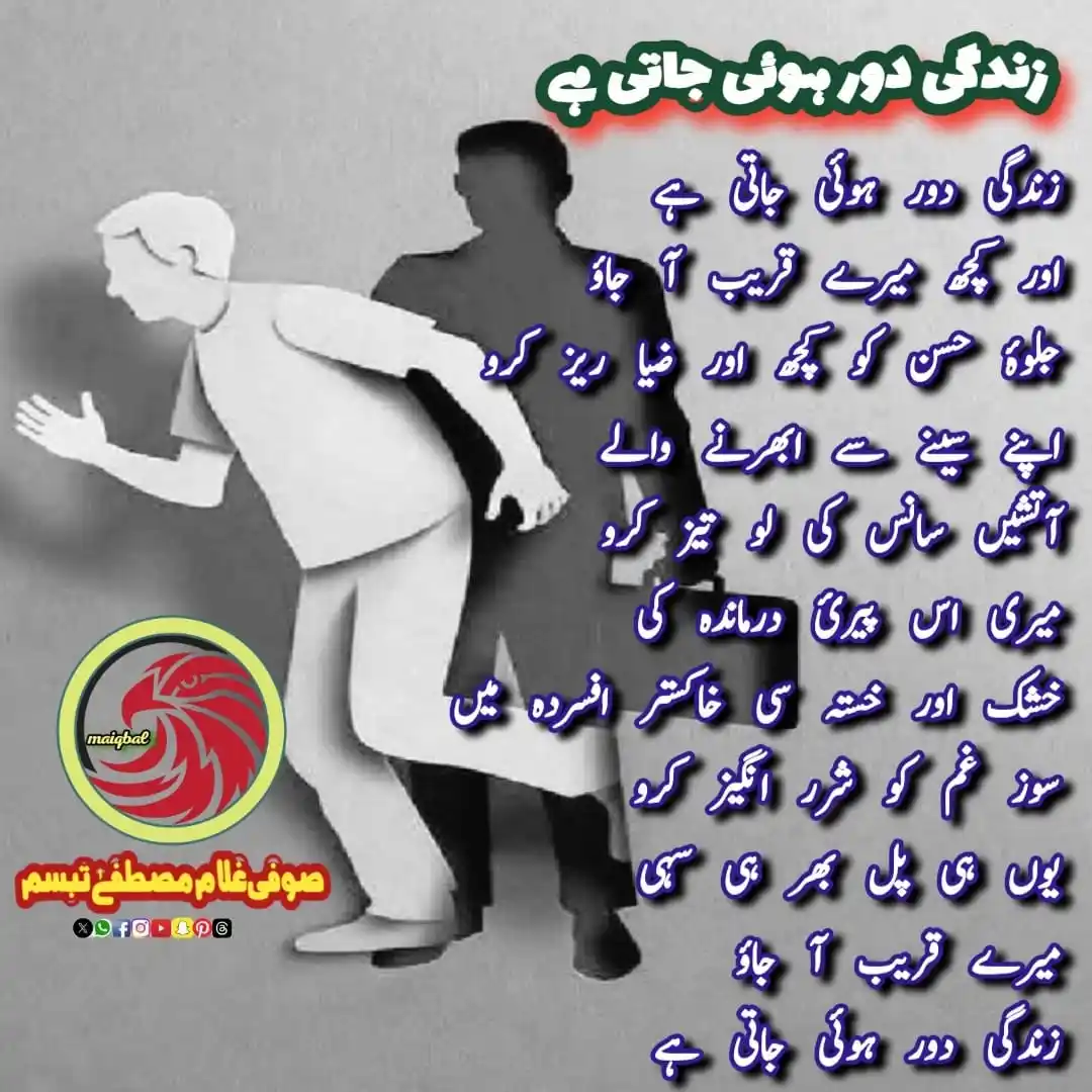 Image from /\/\/-\|QB/-\|_: زندگی دور ہوئی جاتی ہے اور کچھ میرے قریب آ جاؤ جلوۂ حسن کو کچھ اور ضیا...
