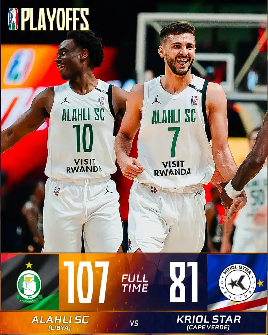 Image from Basketball Africa League (BAL): AlAhli Tripoli is moving on to the Semi-Finals! Big respect to Kriol S...