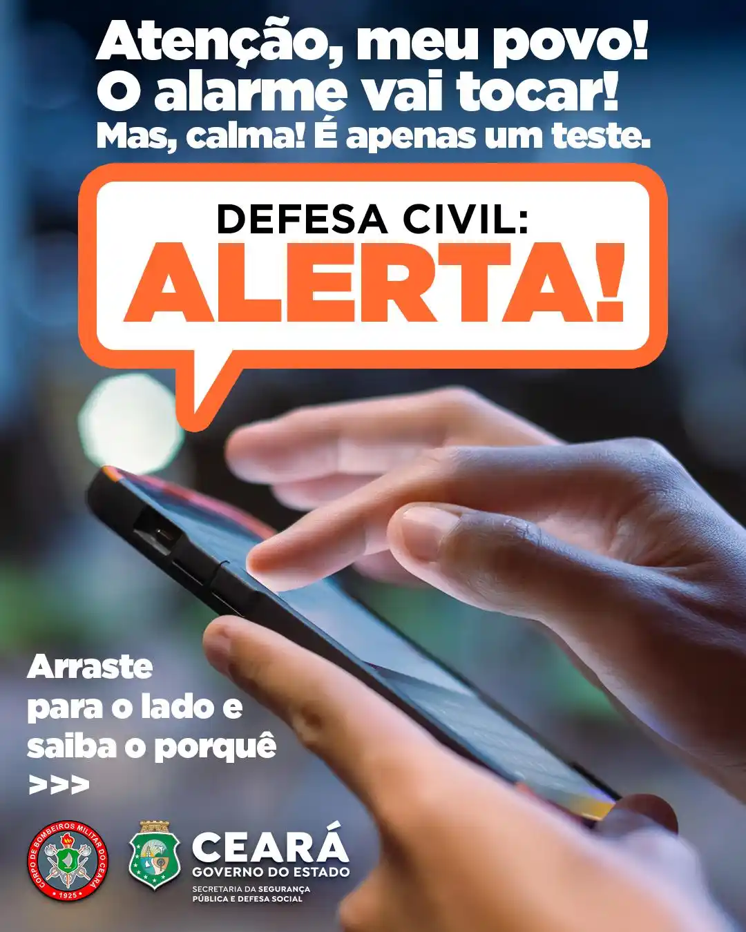 Image from SSPDS Notícias: 📢 *Alerta de teste da Defesa Civil!* 🚨 Neste sábado, 14 de junho, à...
