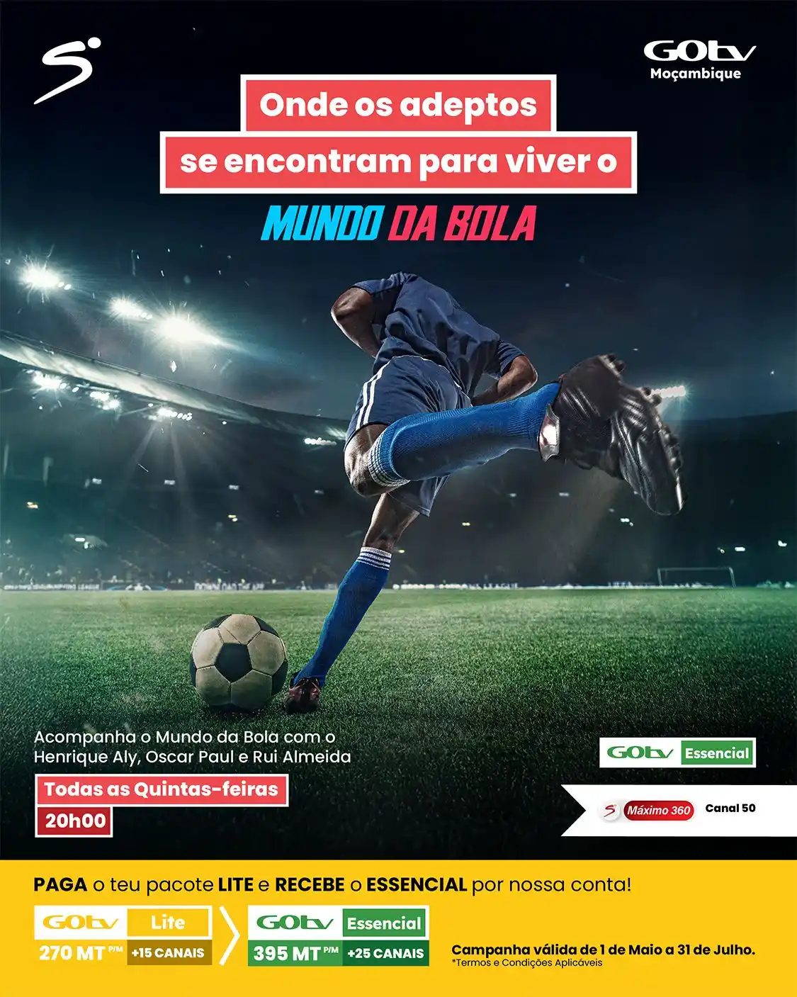 Image from GOtv Moçambique: Às quintas-feiras, o futebol ganha mais emoção, num debate cheio de pa...