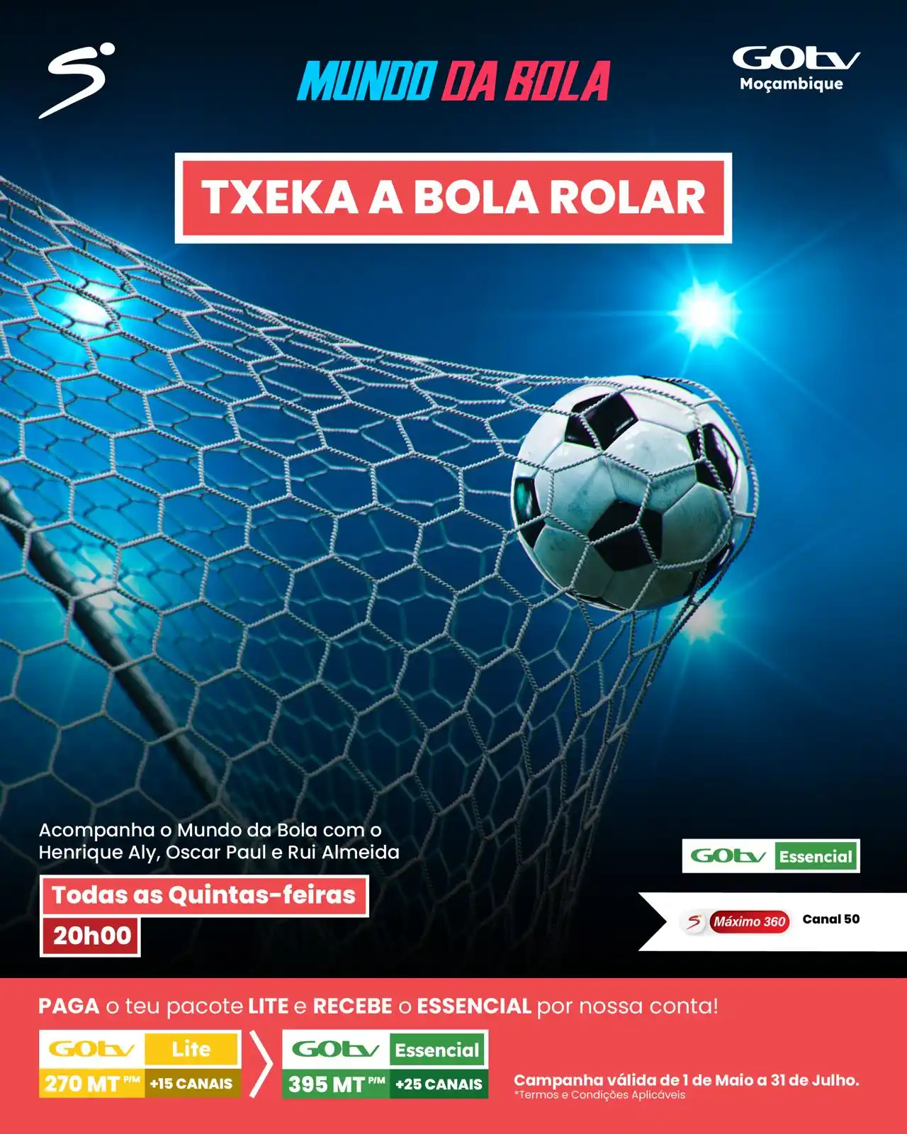 Image from GOtv Moçambique: Às quintas-feiras, o futebol ganha mais vida com os teus comentários....