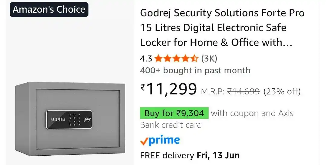 Image from Flipkart Loot Deals ✅: ✅ @9,304 -: https://amzn.to/4kDTGLO 👉 Godrej Locker 🛅 ( 15 Ltr ) ...