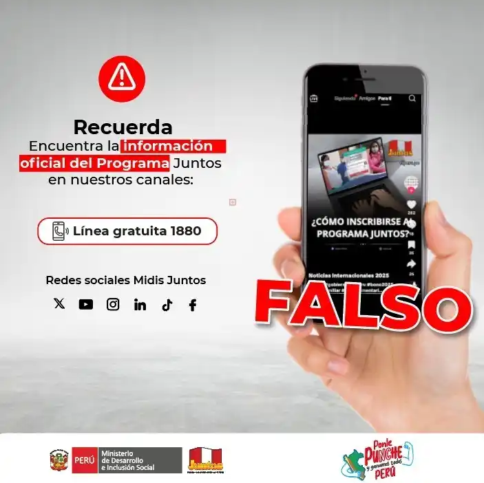Image from MIDIS - JUNTOS: ⚠️¡Atención! 🚫Cuidado con las publicaciones que contienen información...