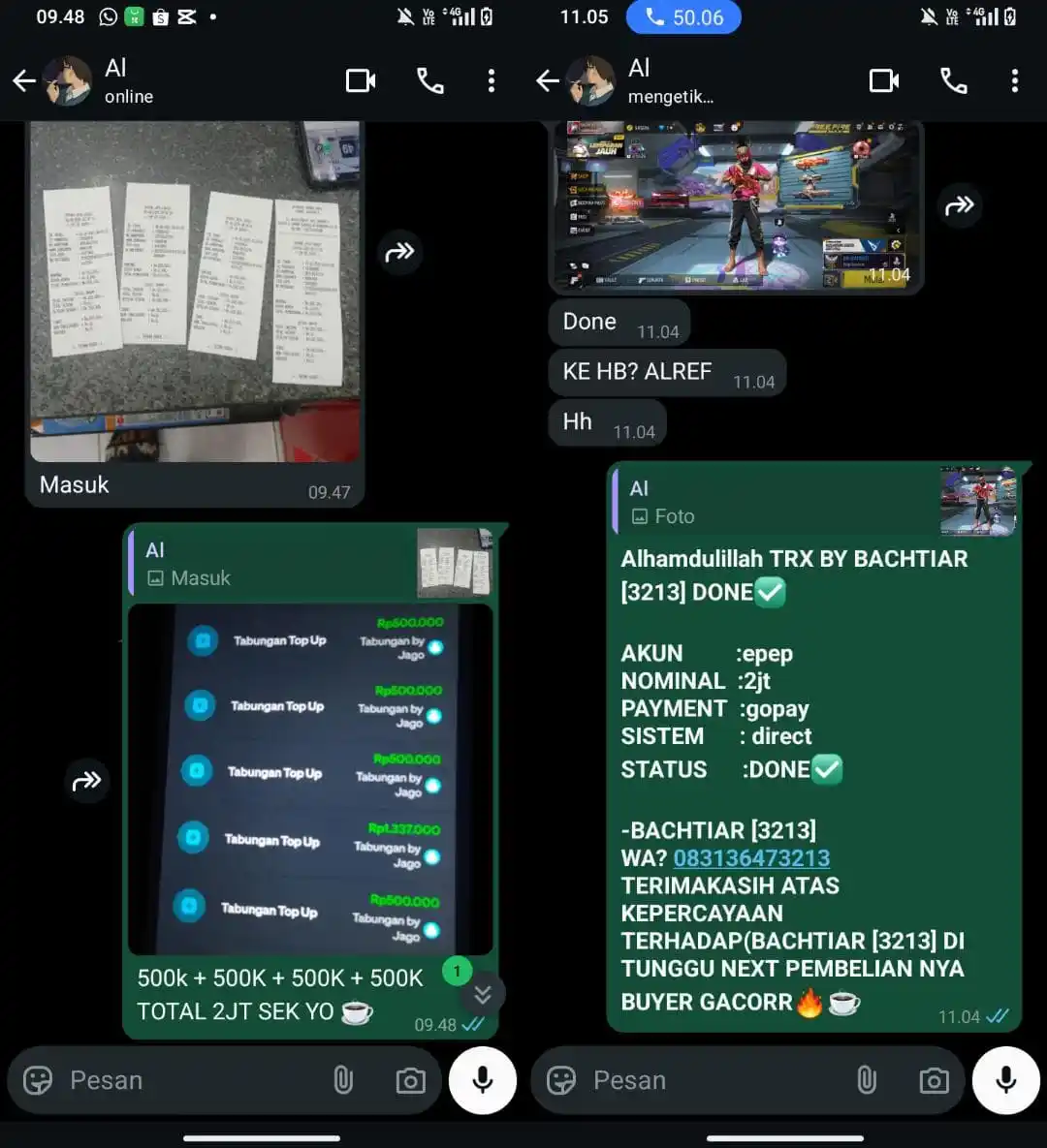 Image from BACHTIAR ADMIN JAWA BARAT🥶: CARIKAN AKUN 2JT DONE ✅ CARI AKUN/JUAL AKUN JUST CALL ME 👇 08313647...