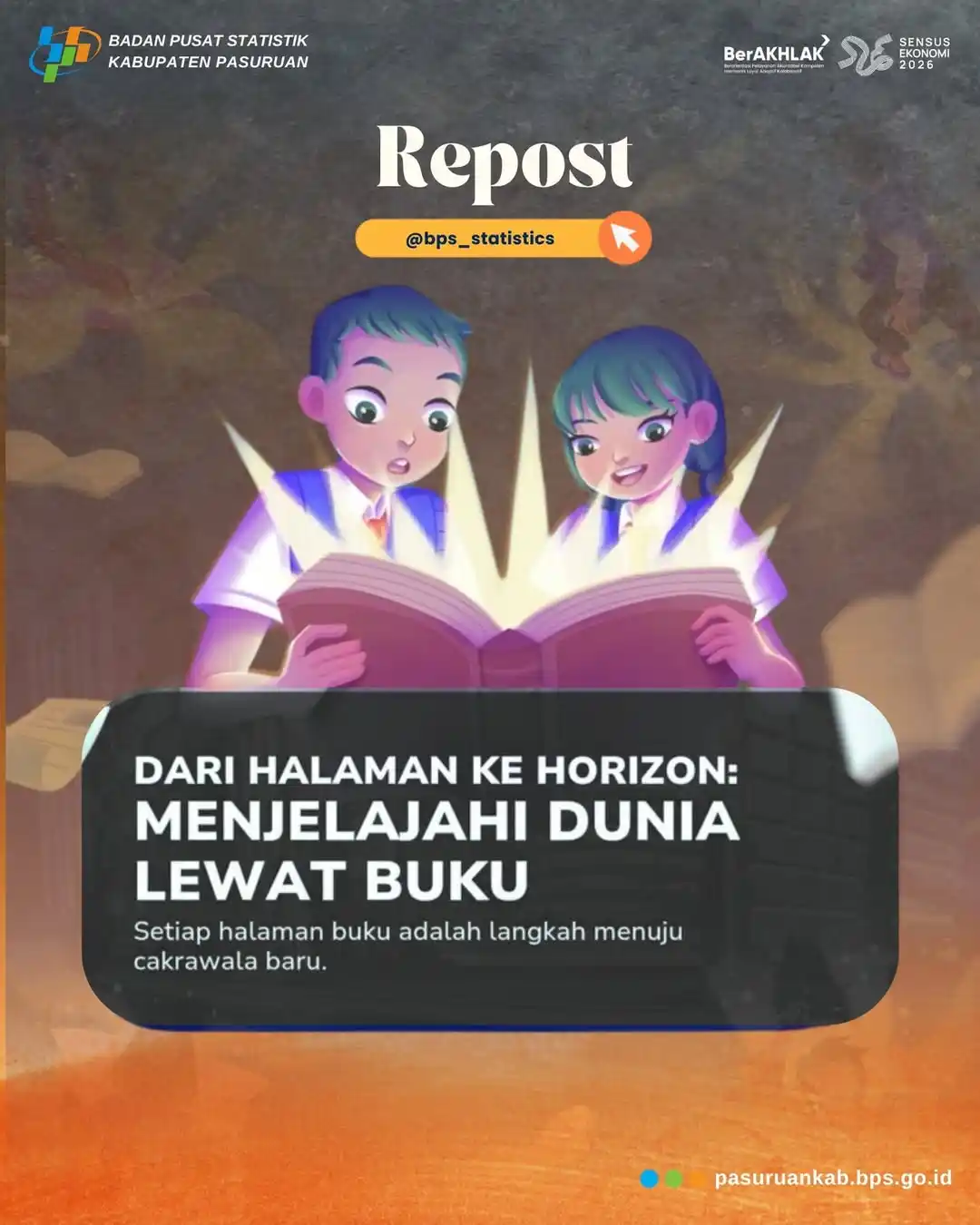 Image from BPS KABUPATEN PASURUAN: Dari Halaman ke Horizon: Menjelajahi Dunia Lewat Buku “A reader lives...