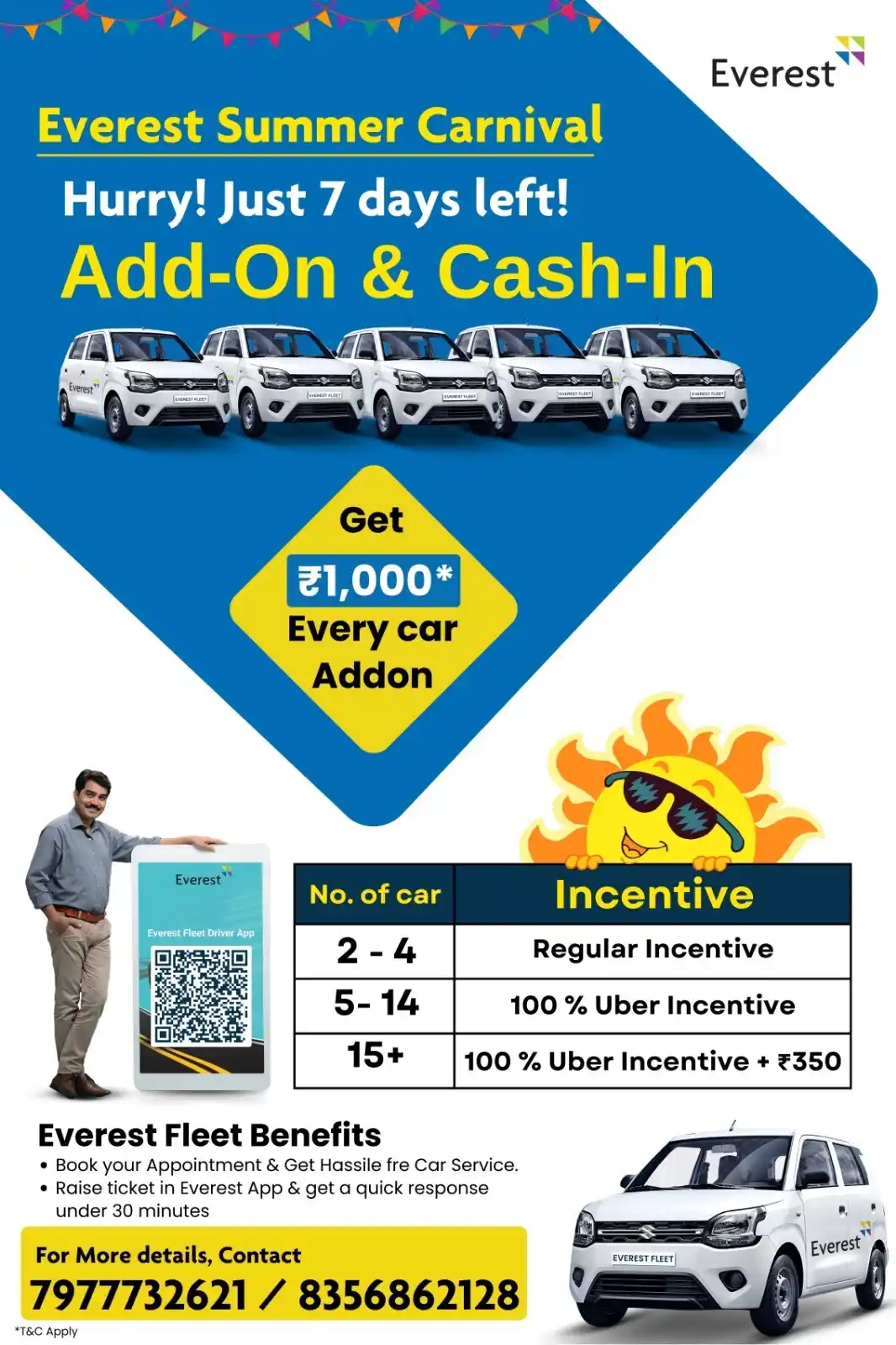 Image from Everest Fleet - Chennai: EiP summer carnival for all the partners, For every Car Addon, get ₹10...