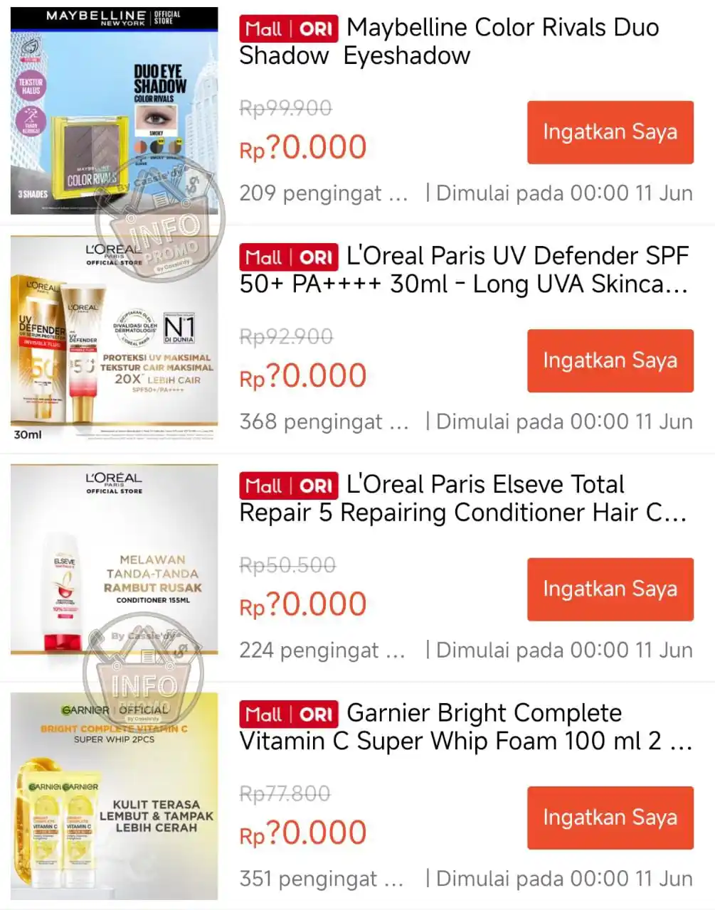 Image from INFO PROMO DISKON RACUN BELANJA | SHOPEE LAZADA TOKOPEDIA BLIBLI TIKTOK HIDDEN GEMS DAGET SHOPEE THR: *Flash Sale Serba 10RB⚡* ⏰ 00.00 WIB Maybelline Color Rivals Duo Shad...
