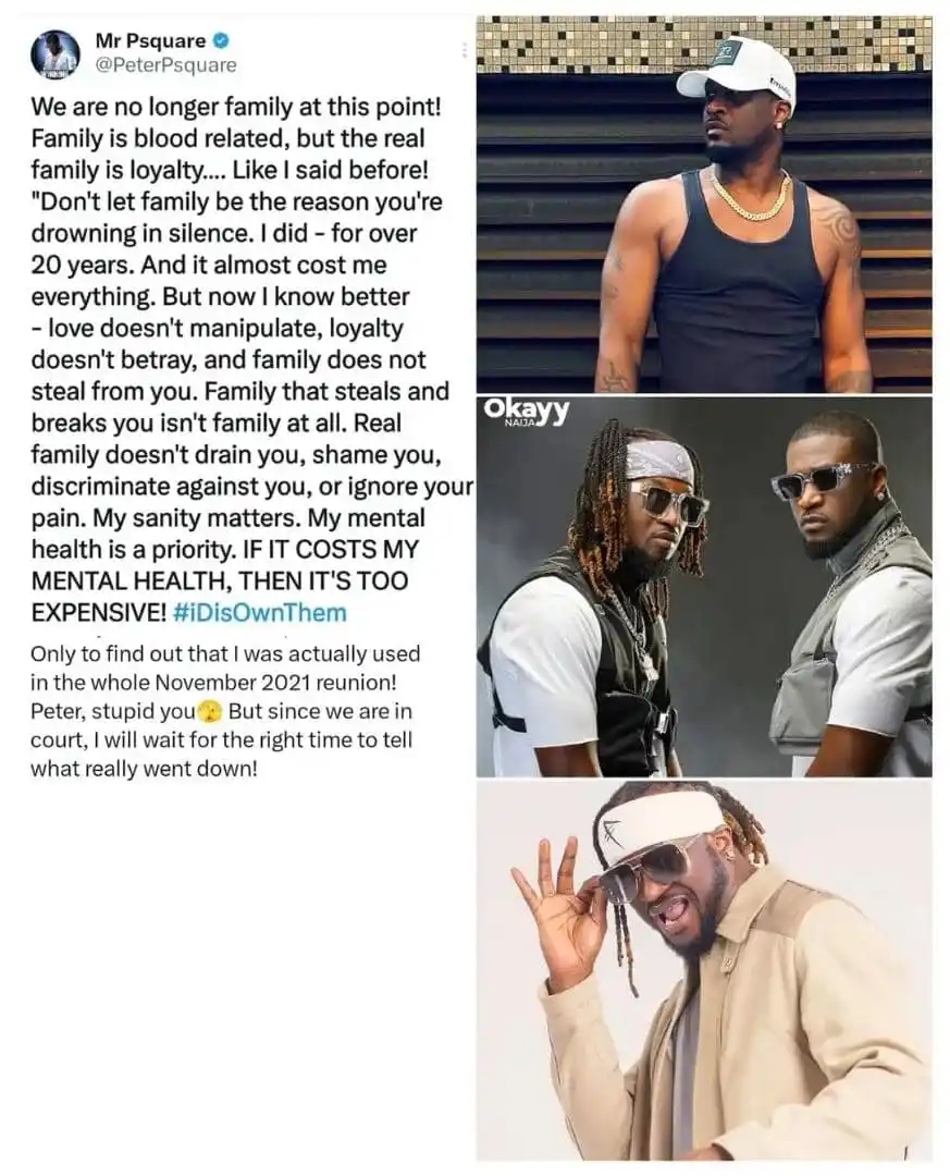 Image from MUSIC🎧 WORLD🌏: Heartbreaking 💔 Mr P Of Psquare Announces Separation From His Brothe...
