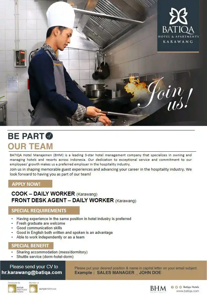 LOWONGAN PEKERJAAN JABODETABEK - KARAWANG post