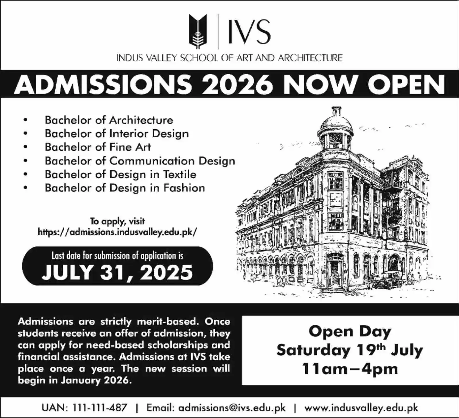 Image from M. Zahid Iqbal - PakEduCareer Educational Updates: *Indus Valley School of Art & Architecture, Karachi* Admissions Sessio...