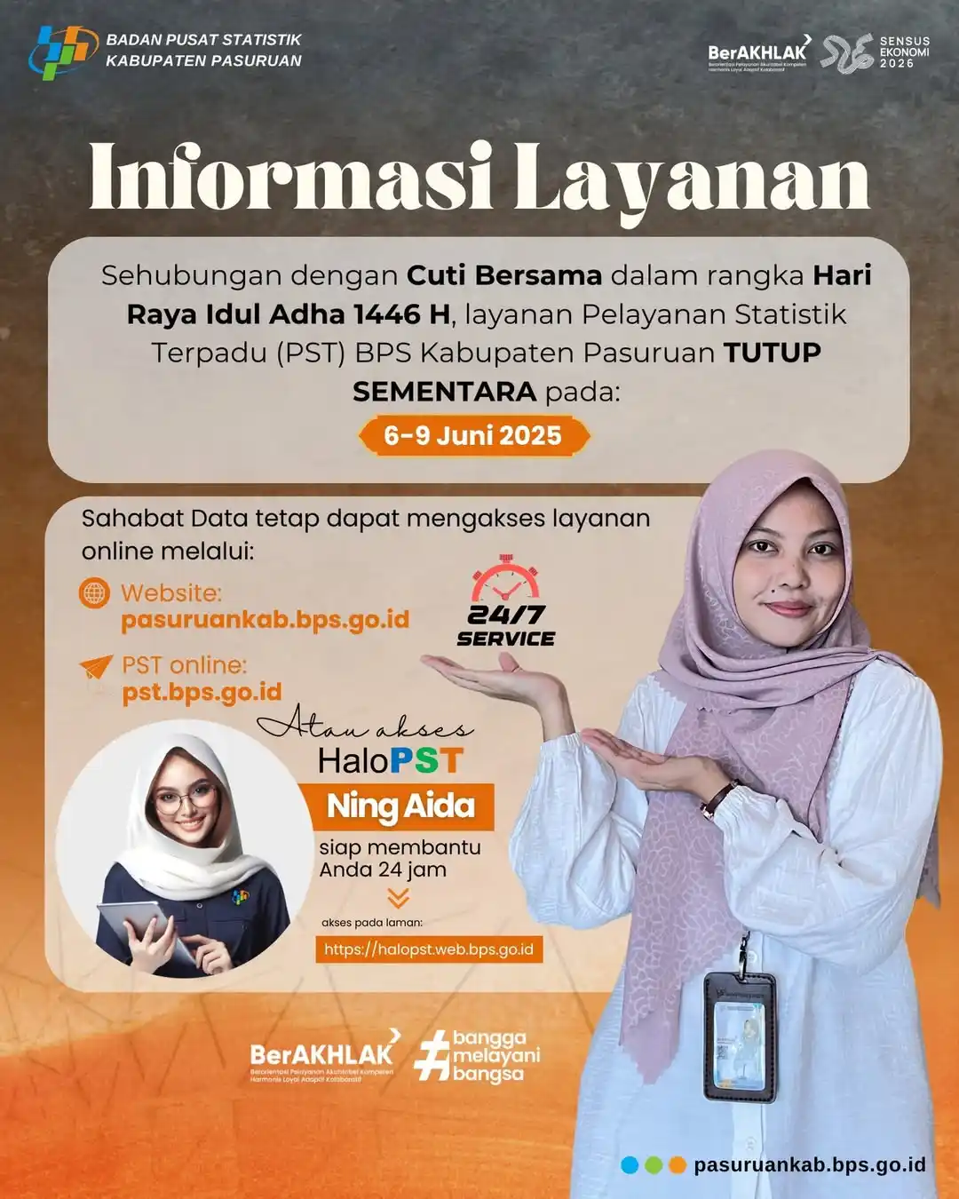 Image from BPS KABUPATEN PASURUAN: INFORMASI LAYANAN Sehubungan dengan Hari Libur Nasional serta Cuti Be...