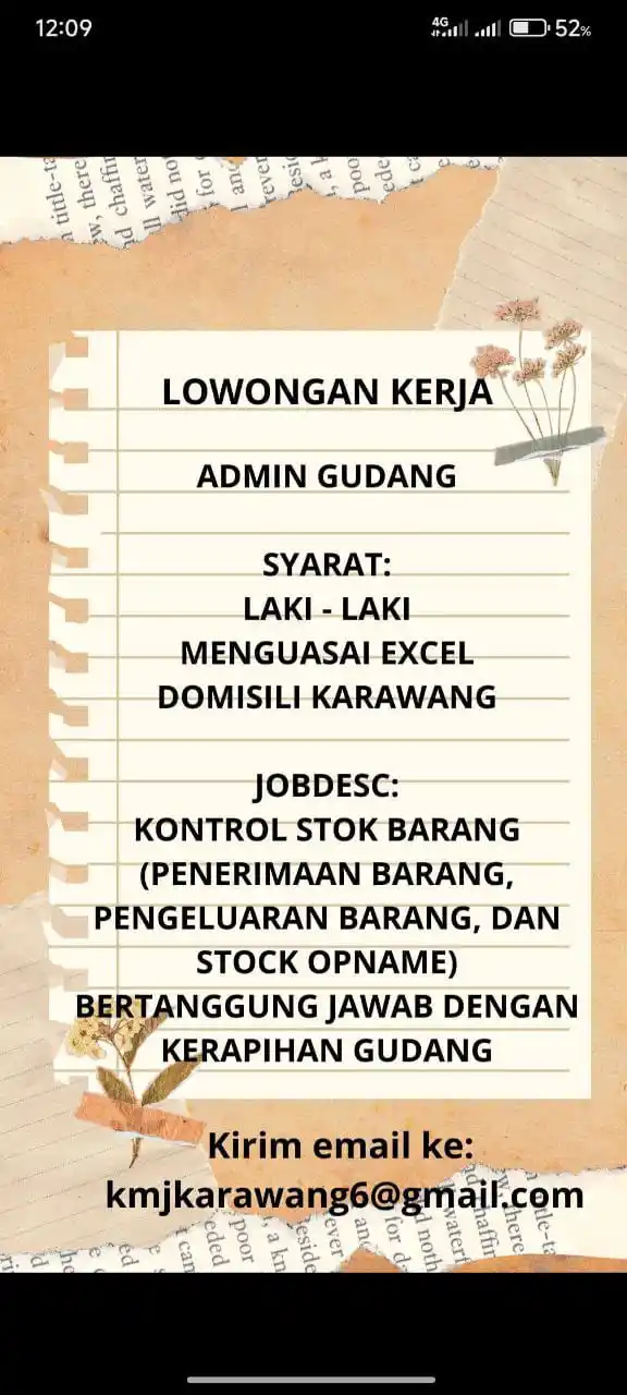 LOWONGAN PEKERJAAN JABODETABEK - KARAWANG post