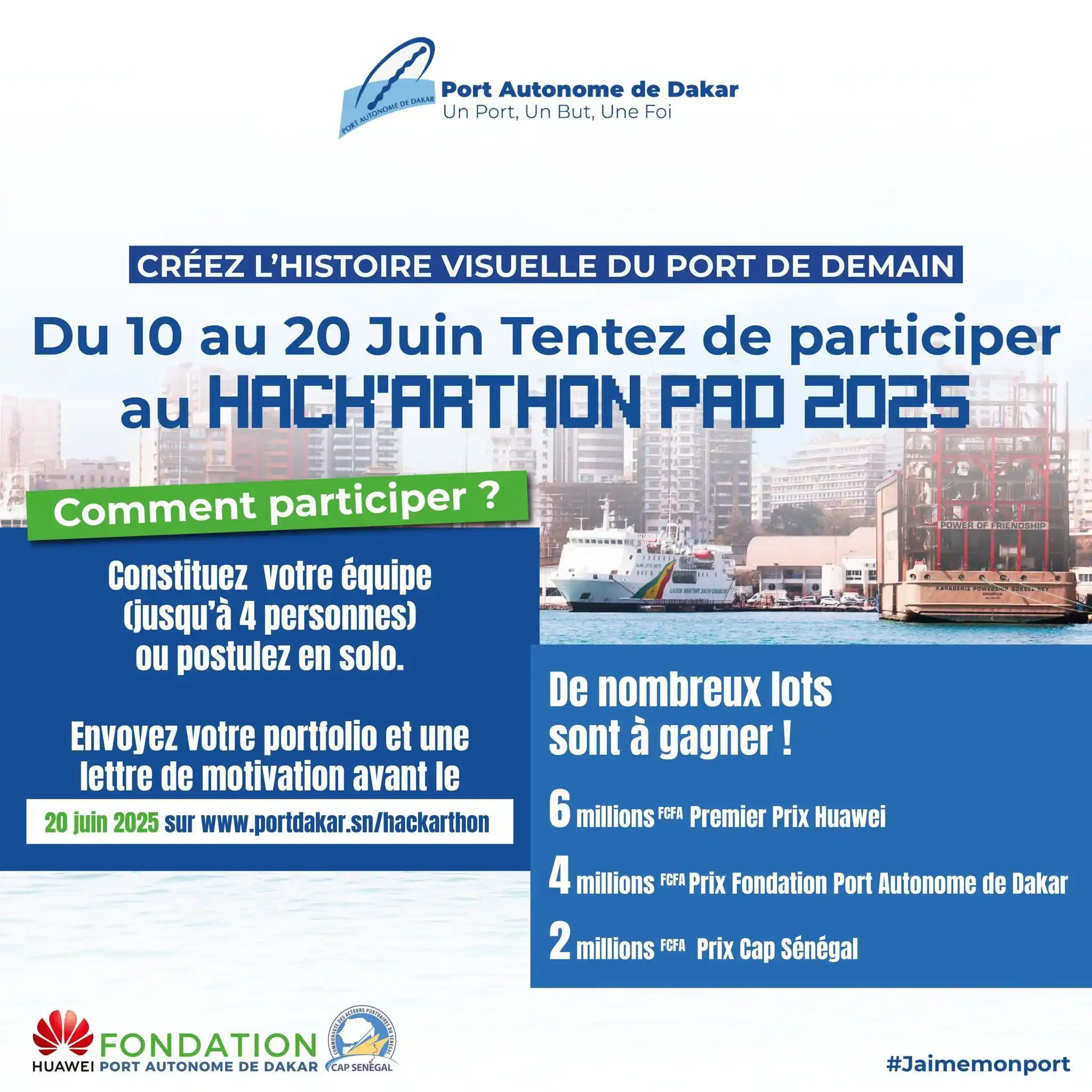 Image from PASTEF-Les Patriotes -/2050 🇸🇳: Le Port de Dakar lance HACK'ARTHON PAD 2025 🥇 6 millions FCFA - Premi...