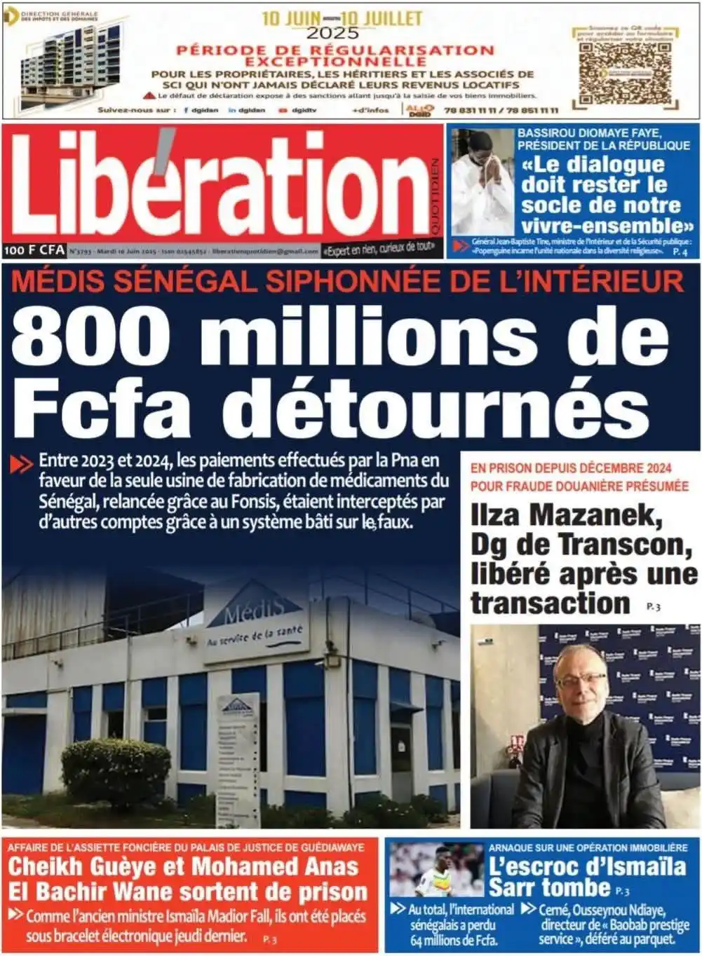 Image from PASTEF-Les Patriotes -/2050 🇸🇳: MÉDIS SÉNÉGAL SIPHONNÉE DE L'INTÉRIEUR 800 millions de Fcfa détournés ...