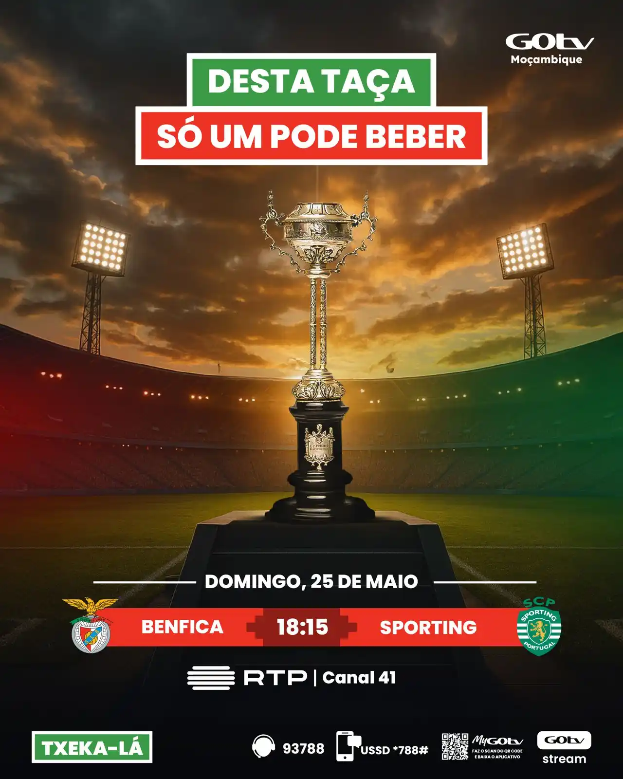 Image from GOtv Moçambique: O Sporting chega ao Jamor como bicampeão nacional, pronto para encerra...