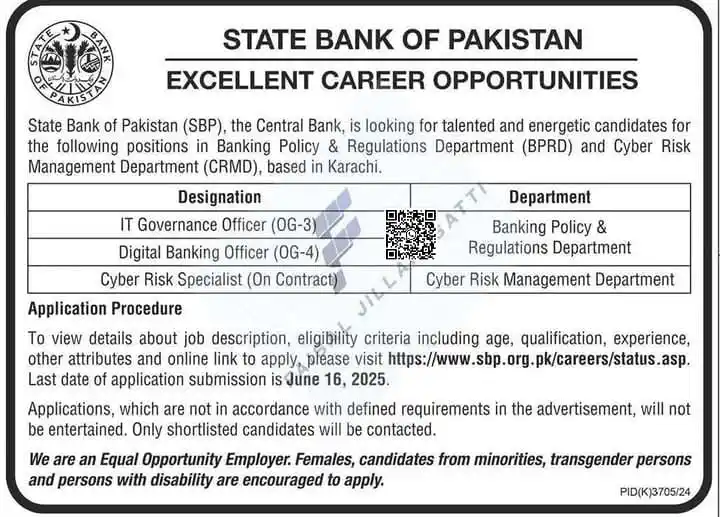 Image from GB Testing Service: **Organization:** State Bank of Pakistan (SBP) **Location:** Karachi...