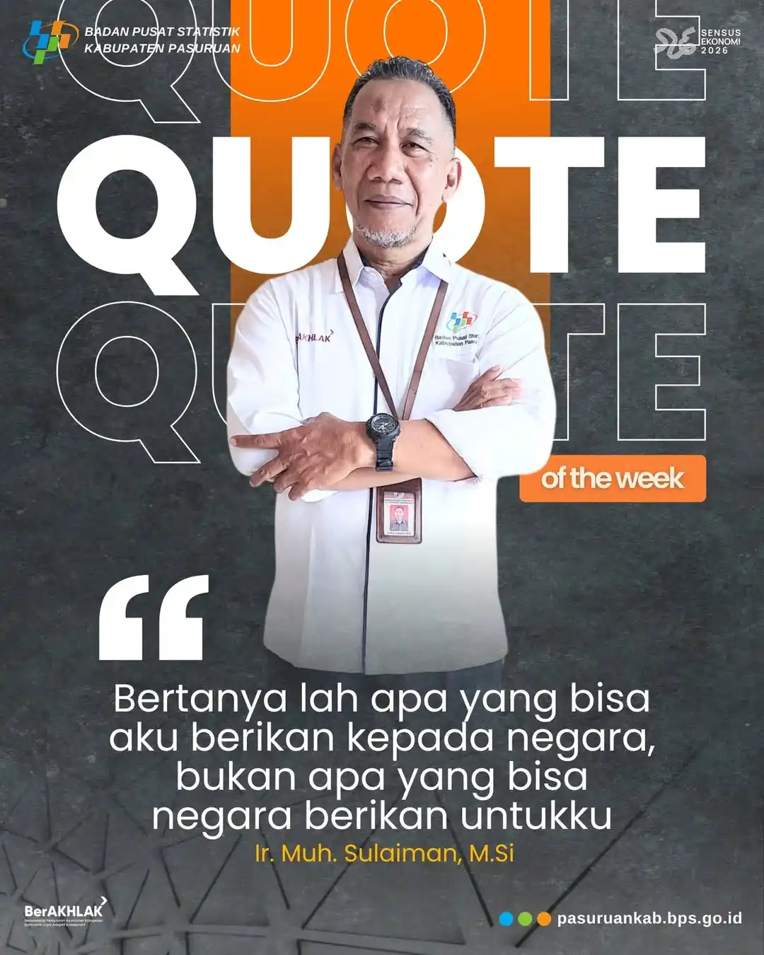 Image from BPS KABUPATEN PASURUAN: ✨ Quote of the Week ✨  Halo, Sahabat Data..  Awal Juni datang bersamaa...