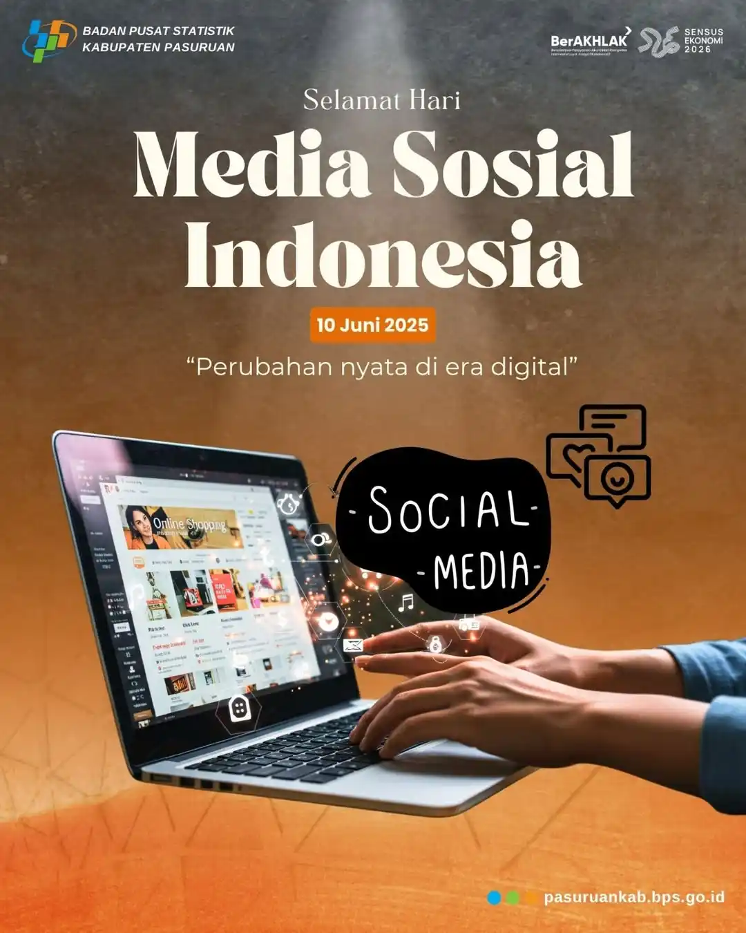 Image from BPS KABUPATEN PASURUAN: Selamat Hari Media Sosial Indonesia – 10 Juni 2025 – Media sosial buk...