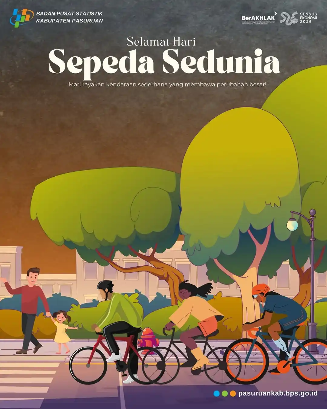 Image from BPS KABUPATEN PASURUAN: Selamat memperingati Hari Sepeda Sedunia 🚴 3 Juni 2025 🚴♀️ Bersepe...