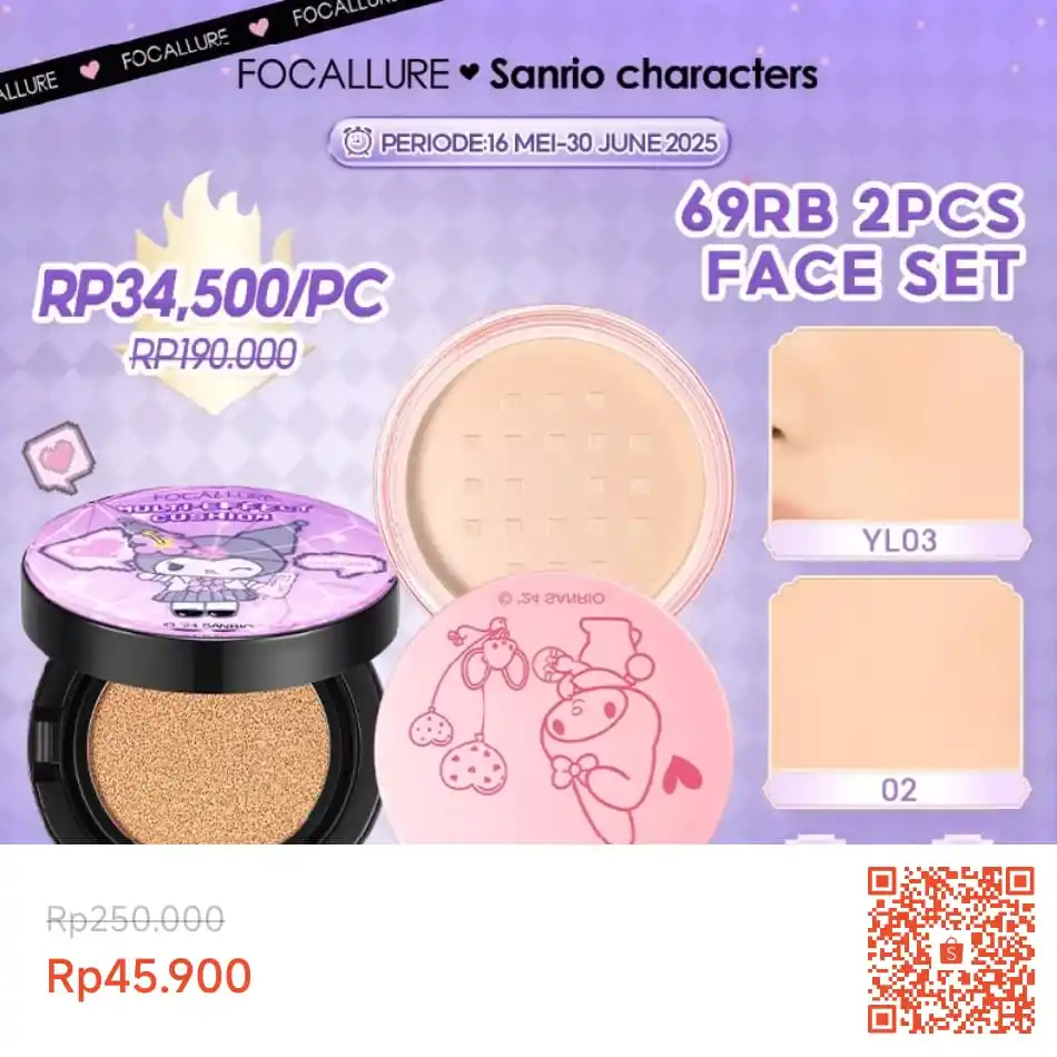 Image from INFO PROMO DISKON RACUN BELANJA | SHOPEE LAZADA TOKOPEDIA BLIBLI TIKTOK HIDDEN GEMS DAGET SHOPEE THR: Temukan [Special Offer]FOCALLURE X Sanrio 2PCS Set Matte Cushion Porel...