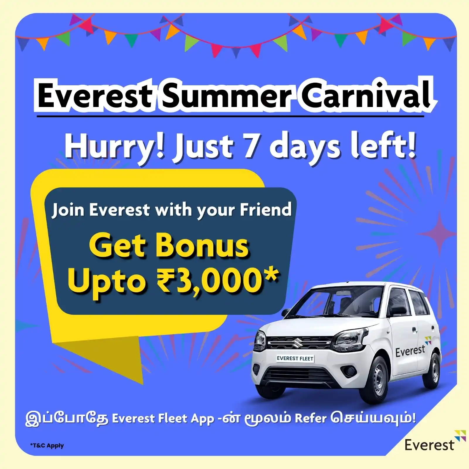 Image from Everest Fleet - Chennai: உங்கள் நண்பர் உடன் இணையுங்கள், ₹3,000* வரை bonus பெறுங்கள். மேலும் விவ...