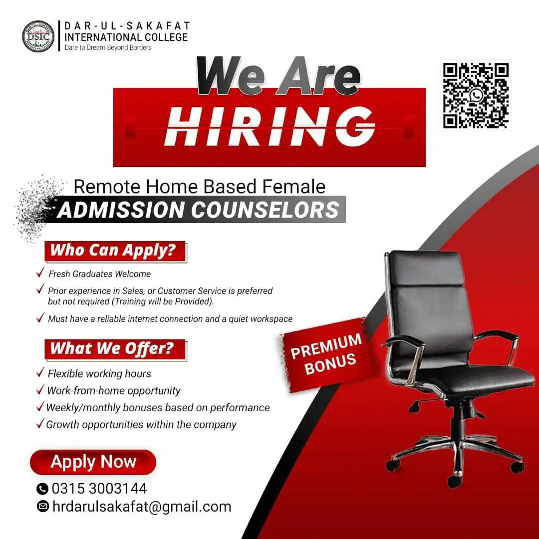 Image from GB Testing Service: 📢 We Are Hiring – Remote Home-Based *Female Admission Counselors*! Da...